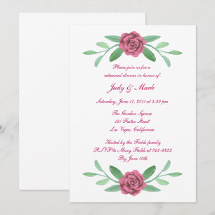 Invitation Dîner de répétition Foliage Rose Floral