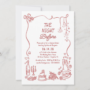 Invitation Dîner de répétition funky dessiné à la main
