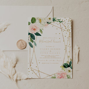 Invitation Dîner de répétition Géométrique Géométrique Vert &