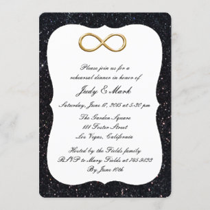 Invitation Dîner de répétition Gold Infinity Parties scintill