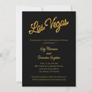 Invitation Dîner de répétition Gold Las Vegas