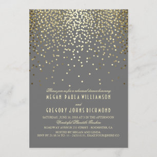 Invitation Dîner de répétition Gold Parties scintillant Confe
