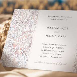 Invitation Dîner de répétition Golden Lily Elegant Morris