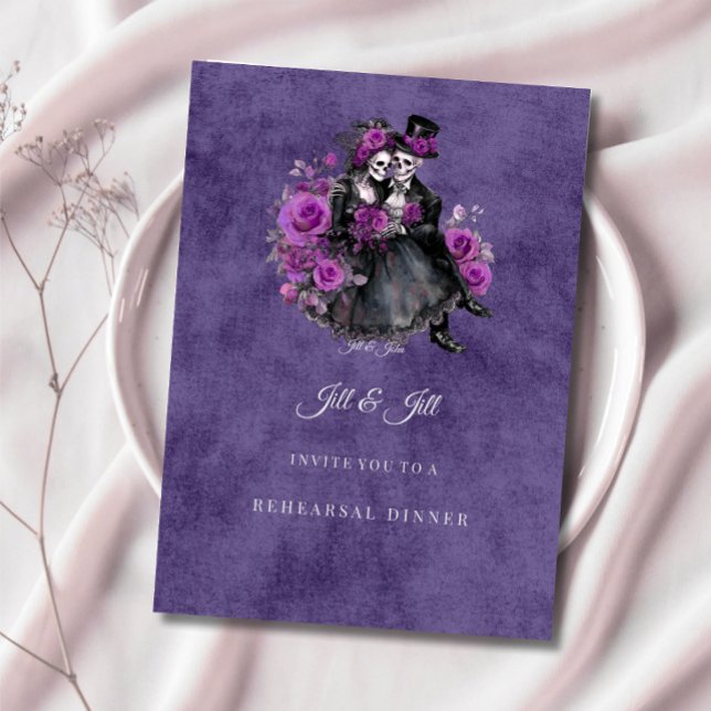 Invitation Dîner de répétition gothique squelette de mariage  (Créateur téléchargé)