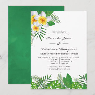 Invitation Dîner de répétition Hawaïen Aloha Luau aquarelle