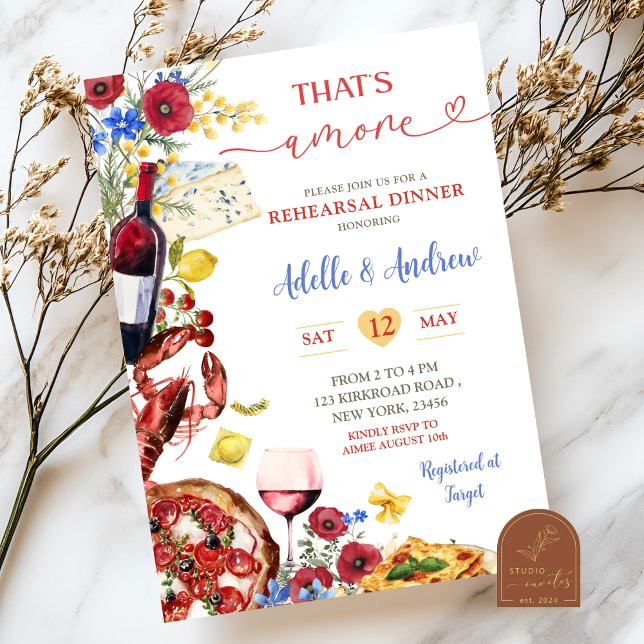 Invitation Dîner de répétition italien coloré d'été  (Créateur téléchargé)