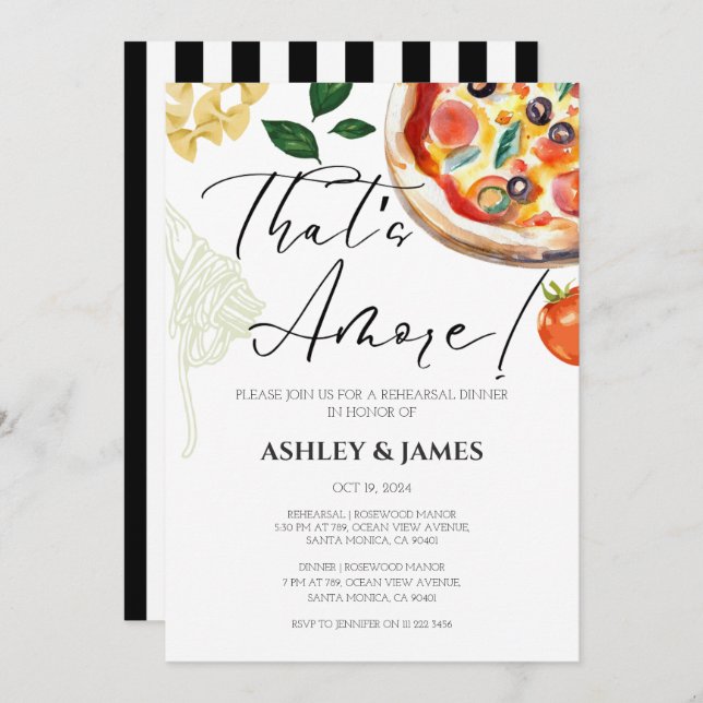 Invitation Dîner de répétition italien Décontracté c'est plus (Devant / Derrière)