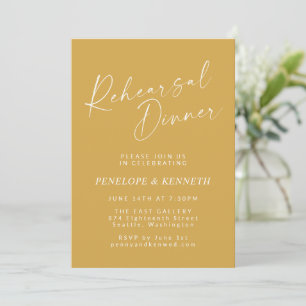 Invitation Dîner de Répétition Jaune Minimaliste Moderne Scri