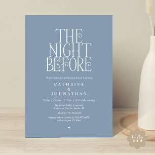 Invitation "Dîner de répétition "La veille" Bleu poussiéreux