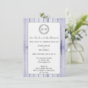 Invitation Dîner de répétition Lavender Rustic Monogram