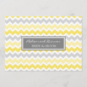 Invitation Dîner de répétition Lemon Grey Chevron