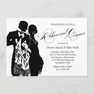 Invitation Dîner de répétition Manteau et Cravate