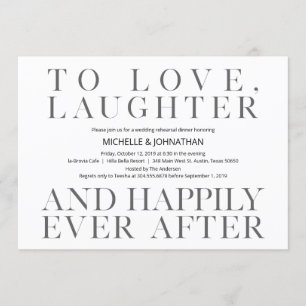 Invitation Dîner de répétition Mariage au minimalisme élégant