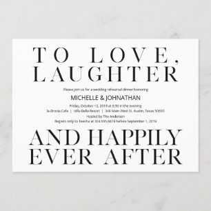 Invitation Dîner de répétition Mariage au minimalisme élégant