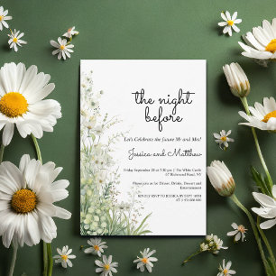 Invitation Dîner de répétition Mariage aux fleurs vertes de l