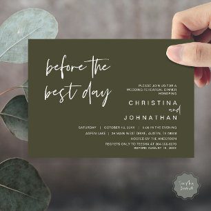 Invitation Dîner de répétition mariage, avant le meilleur jou