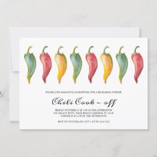 Invitation Dîner de répétition Mariage Chili Pepper Invitatio