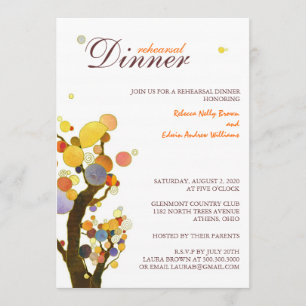 Invitation Dîner de répétition Mariage d'arbres lunaires