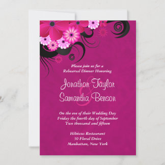 Invitation Dîner de répétition Mariage Dark Fuchsia 5x7 Invit
