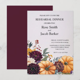 Invitation Dîner de répétition Mariage d'automne