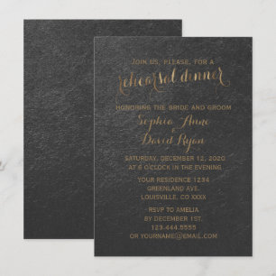Invitation Dîner de répétition Mariage de Charme Gold Foil