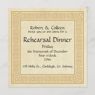 Invitation Dîner de répétition Mariage de design celtique