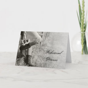 Invitation Dîner de répétition Mariage de la cow-girl et des