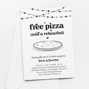 Invitation Dîner de répétition Mariage de pizza amusant Invit
