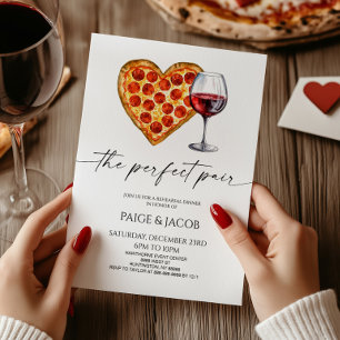 Invitation Dîner de répétition Mariage de Pizza Pair Parfait