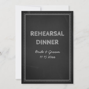 Invitation Dîner de répétition Mariage de tableau noir
