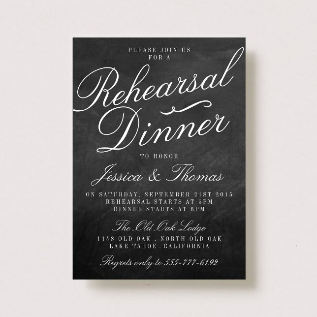 Invitation Dîner de répétition Mariage de tableau noir (Créateur téléchargé)