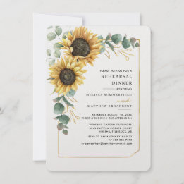 Invitation Dîner de répétition Mariage de tournesol floral