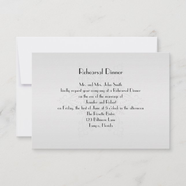 Invitation Dîner de répétition Mariage de Winter Wonderland (Devant)