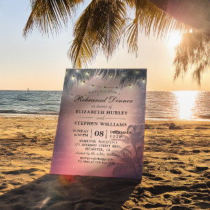 Invitation Dîner de répétition mariage Dîner d'été Palmiers L