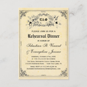 Invitation Dîner de répétition Mariage du livre de fée
