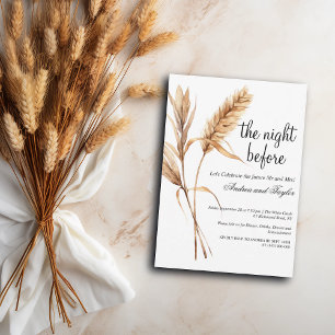 Invitation Dîner de répétition Mariage en herbe Pampas élégan