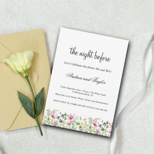 Invitation Dîner de répétition Mariage fleur sauvage