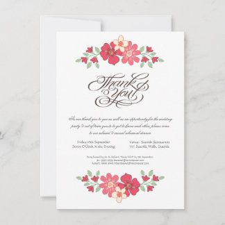 Invitation Dîner de répétition mariage Fleurs florales rustiq