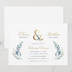 Invitation Dîner de répétition Mariage Floral de luxe Invitat