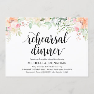 Invitation Dîner de répétition Mariage Garden Elegance Invita