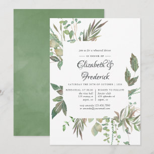 Invitation Dîner de répétition Mariage géométrique vert