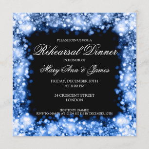 Invitation Dîner de répétition Mariage illuminant le Sapphire