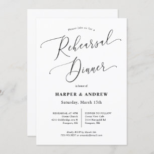 Invitation Dîner de répétition Mariage minimal