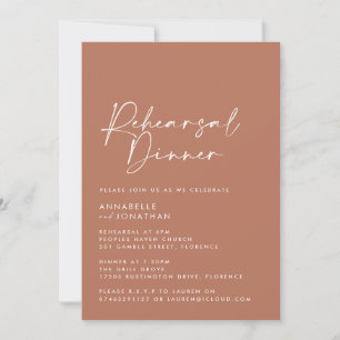 Invitation Dîner de répétition Mariage minimaliste moderne en