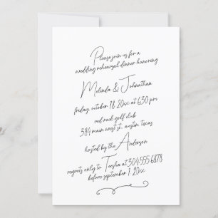 Invitation Dîner de répétition mariage, Modern Rustic