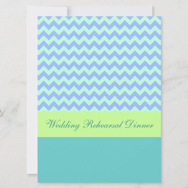 Invitation Dîner de répétition Mariage moderne Chevron Invita (Devant)