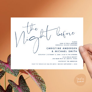Invitation Dîner De Répétition Mariage Moderne, La Nuit Avant