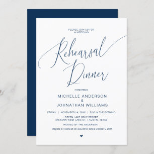 Invitation Dîner de répétition mariage, moderne minimaliste