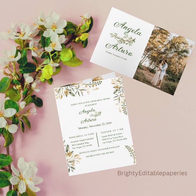 Invitation Dîner de répétition Mariage modifiable (Créateur téléchargé)