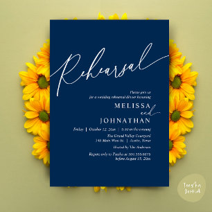 Invitation Dîner de répétition Mariage romantique moderne